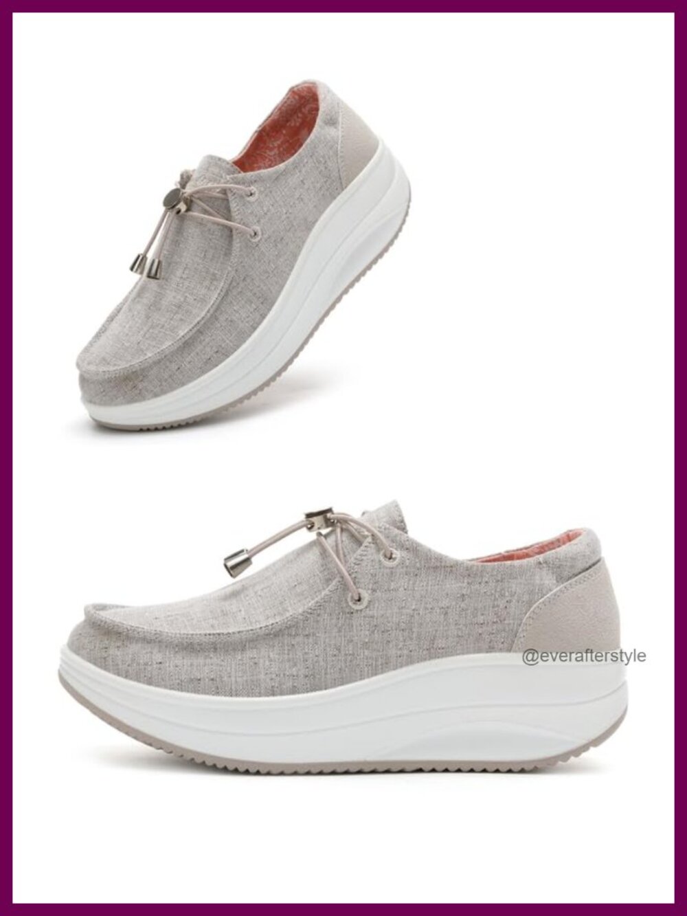 Women's Orthopedic Platform Loafers 2 Inch Rocker Sole Arch Support Slip-Ons